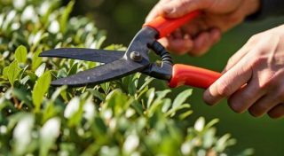gardener pruning boxwood plant/gardencare2000/stoke on Trent